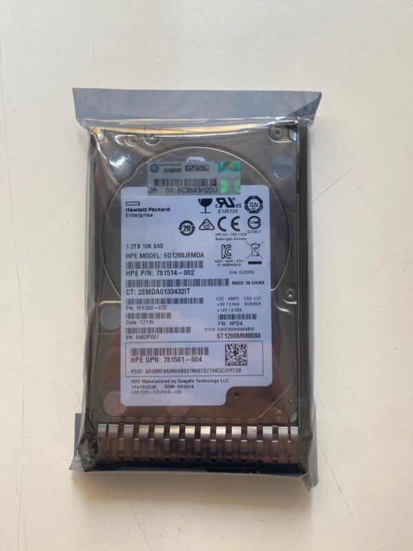 DISCO RÍGIDO HP 1,2 TB MSA 12G SAS 10K 2.5 J9F48A  PRETA