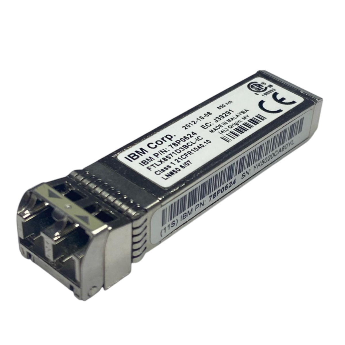 GBIC IBM 10GE SFP+SR 850N 78P0624 FTLX8571D3BCL-IC J39291