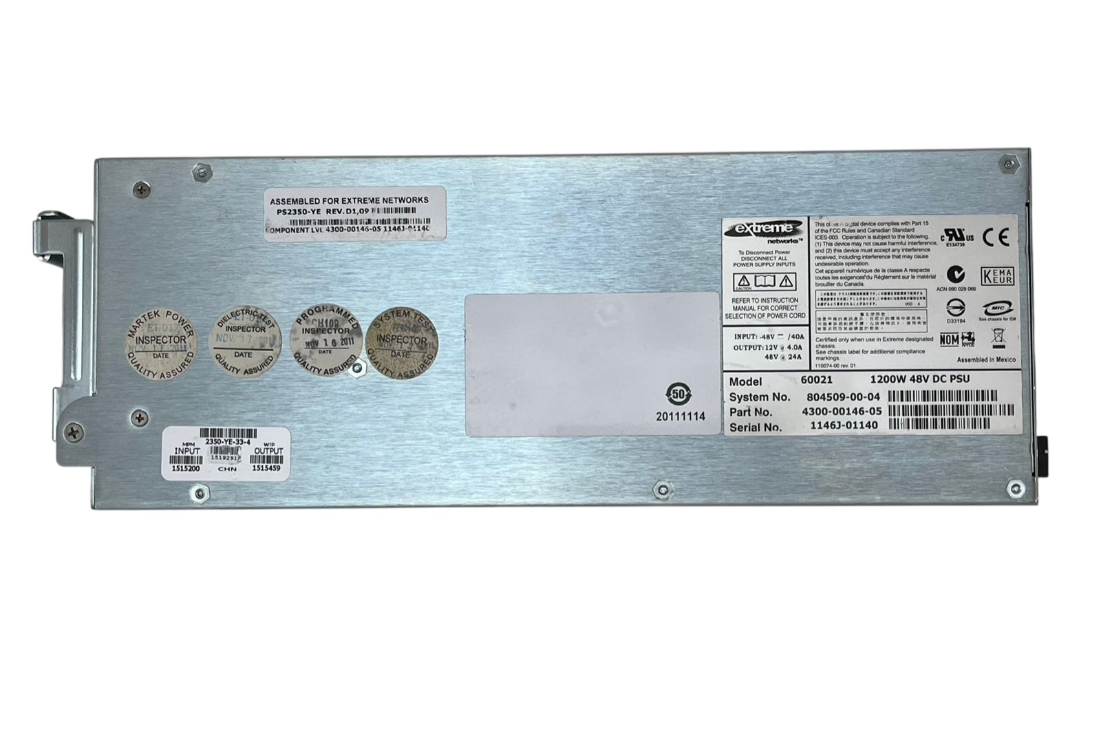 FONTE EXTREME NETWORKS 1200W 4300-00146 PS2350-YE - Imagem 2