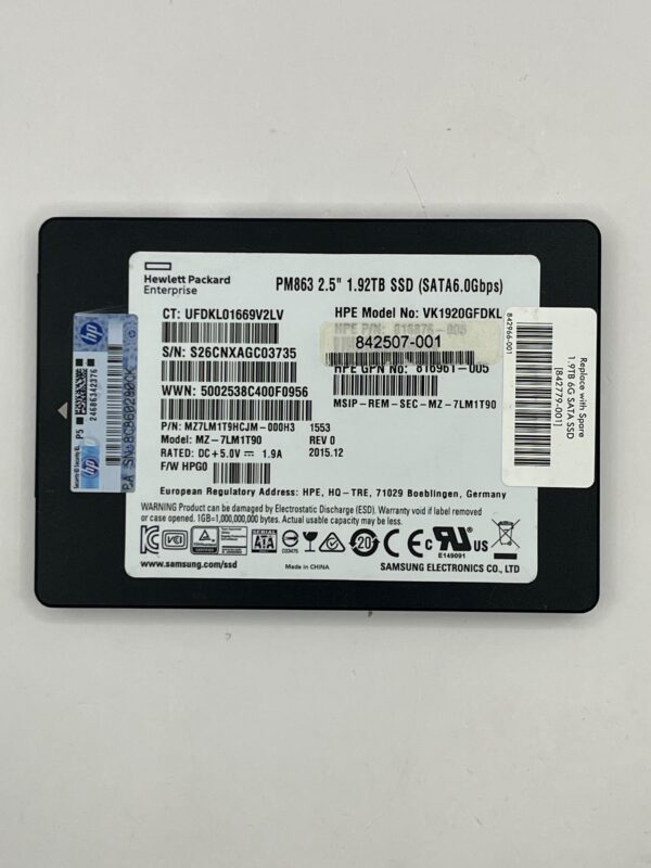 SSD HP 1.92TB 6GB SATA 2,5 842507-001 816876-005