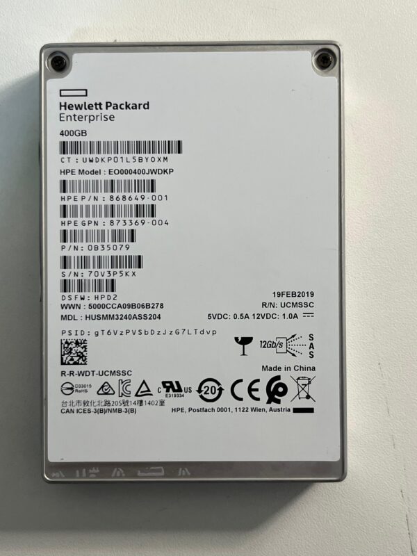 SSD HP 400GB 12GB 2.5 SAS 868649-001 873369-004