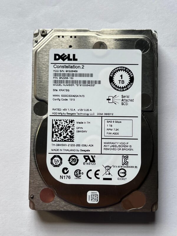 HD DELL 1TB 7.2K SAS 2.5 6G 9W5WV 09W5WV