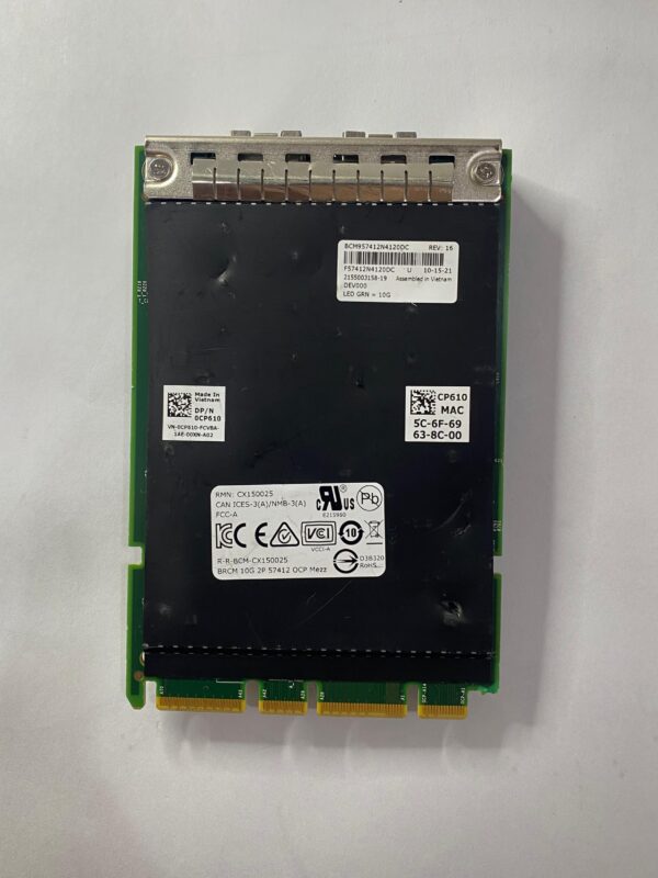 PLACA DE REDE DELL 57412 10GB SPF+ 2-PORT CP610 0CP610