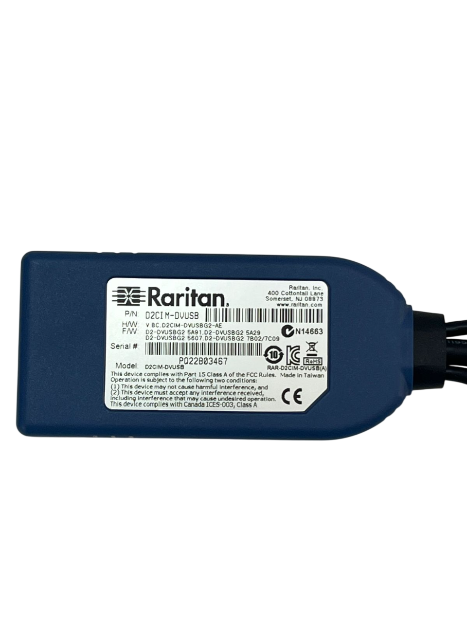 Cabo Módulo CIM p/ KVM Raritan 2x USB 1x VGA D2CIM-DVUSB - Imagem 2