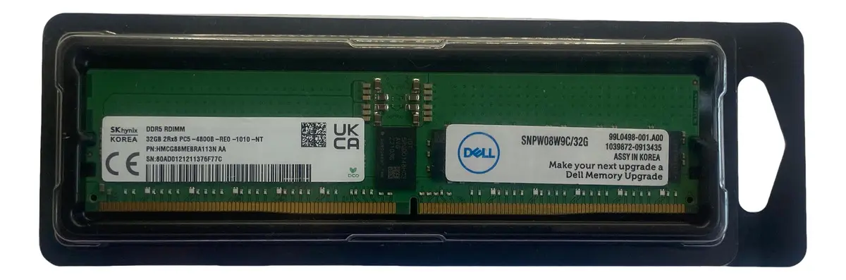 MEMORIA DELL 32GB PC5-4800 RDIMM SNPW08W9C/32G AC239378 - Imagem 2