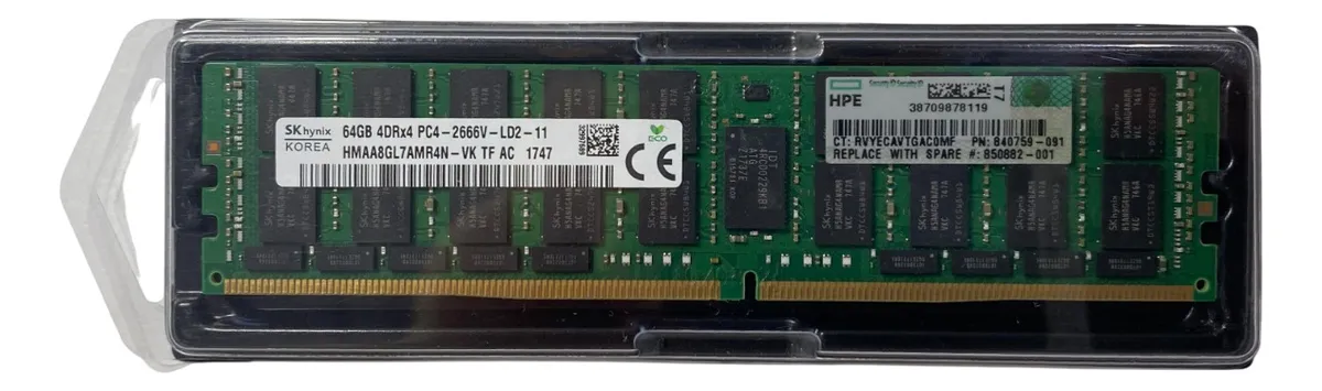 MEMORIA HPE 64GB DDR4-2666 LRDIMM 840759-091 815101-B21 - Imagem 2