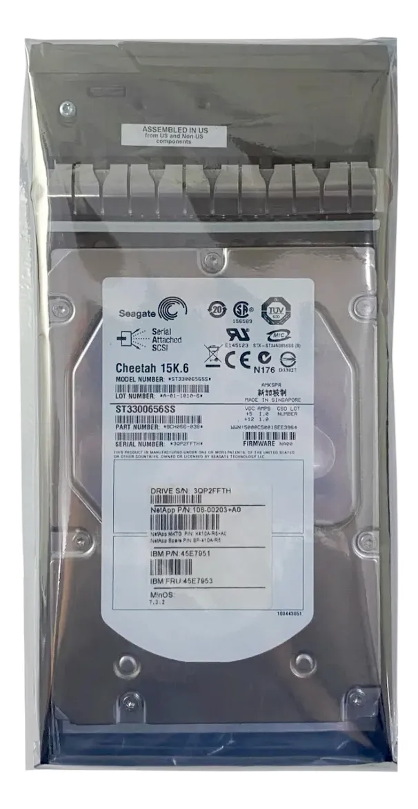 HD IBM 300GB 15K 3GB SAS 3.5 X410A-R5 108-00203 45E7951 45E7953 - Imagem 2