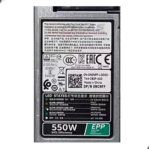 FONTE DELL PARA SERVIDOR R430 550W X185V 0X185V - Imagem 5