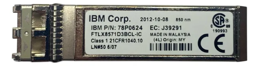 GBIC IBM 10GE SFP+SR 850N 78P0624 FTLX8571D3BCL-IC J39291 - Imagem 2