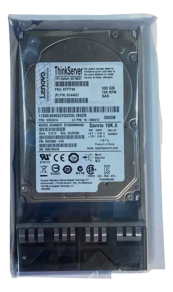 HD LENOVO 300GB 10K SAS 2.5 6GB 03T7701 03T7736 0C19521 seminovo - Imagem 2