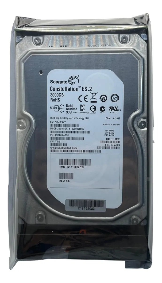 HD EMC 3TB 7.2K 6GB 3.5 SAS V2-PS07-030 005049291 118032759 - Imagem 3