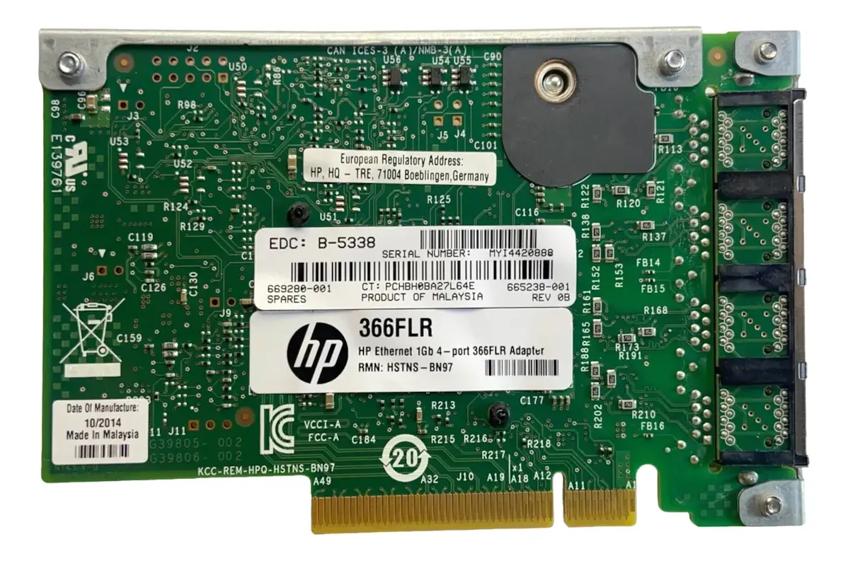 Placa de Rede HP 366FLR 1GB RJ45 4-Port LOM 665238-001 - Imagem 6