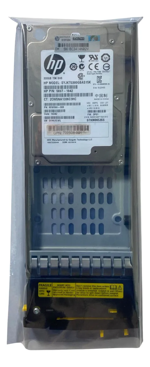 HD HP 300GB 15K 2,5 SAS 6GB 702508-001 697387-001 QR492A - Imagem 3