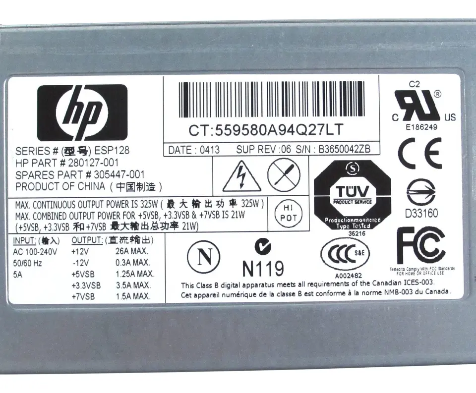 FONTE HP 325W PARA DL360 DL380 G3 305447-001 280127-001 - Imagem 4