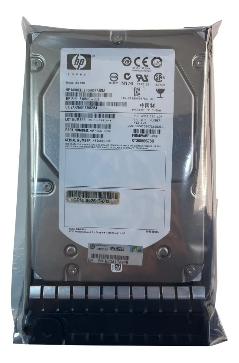 HD HP 600GB 15K 3,5 SAS 6GB 653952-001 516810-003 652620-B21 - Imagem 2