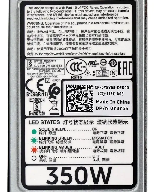 FONTE DELL 350W PLUS POWEREDGE R320 R420 0Y8Y65 Y8Y65 - Imagem 5