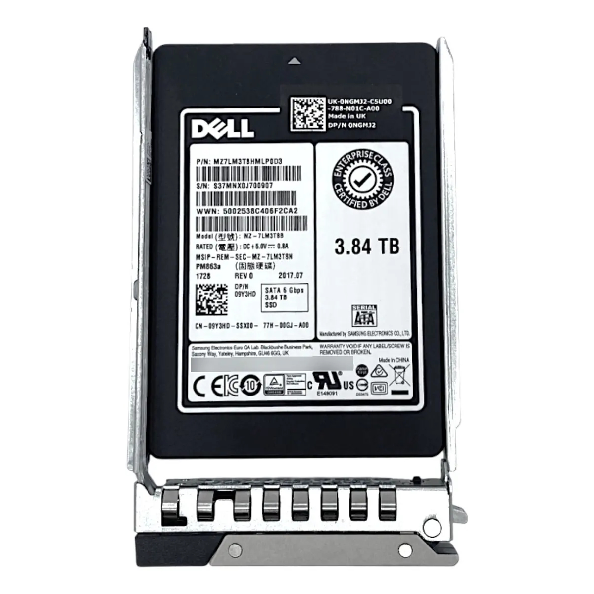 SSD DELL 3,84TB 2,5 SATA MZ-7LM3T8B 09Y3HD 9Y3HD