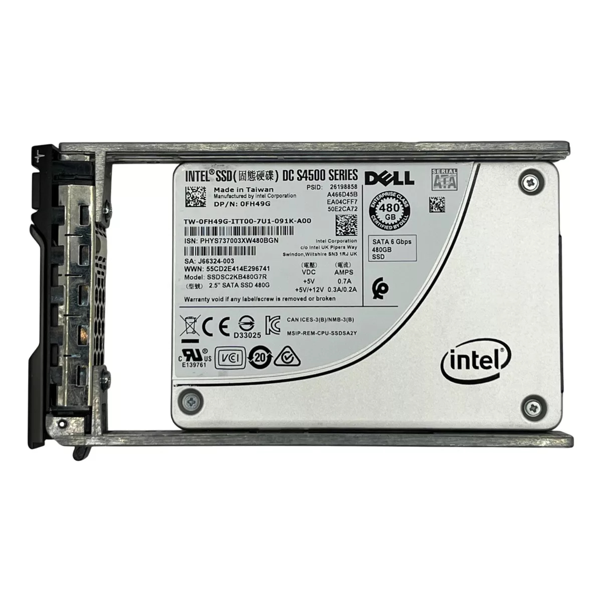 SSD DELL DC S4500 480GB 2,5 SATA 6GB 0FH49G FH49G SSDSC2KB480G7R