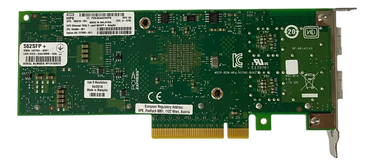 Placa de Rede HP X710-DA2 562SFP+ 10GB SFP+ 2-Port 784304-001 - Imagem 3