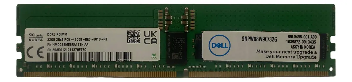 MEMORIA DELL 32GB PC5-4800 RDIMM SNPW08W9C/32G AC239378 - Imagem 3