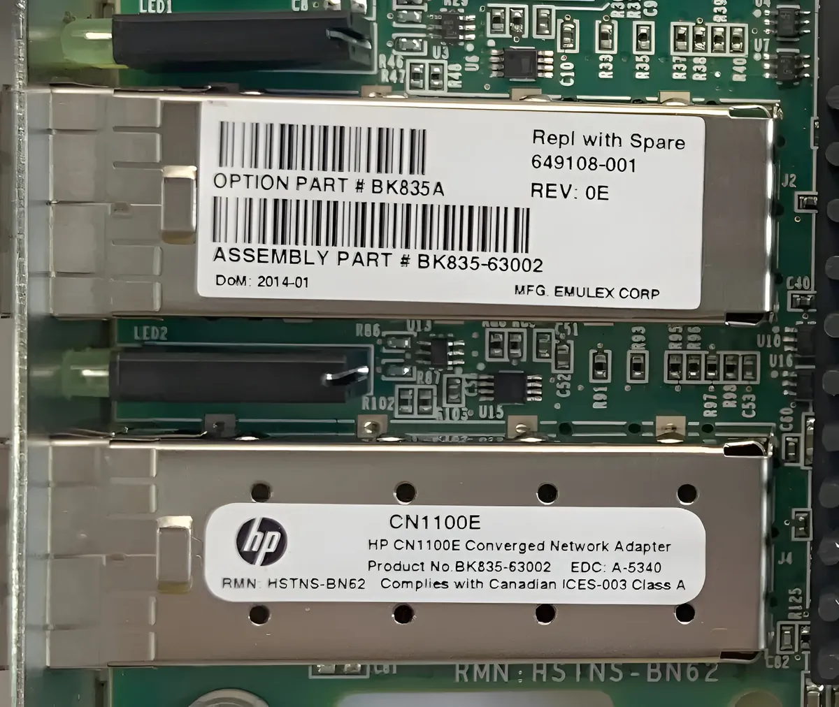 Placa de Rede HP CN1100E 10GB SFP+ 2-Port 649108-001 BK835A - Imagem 4