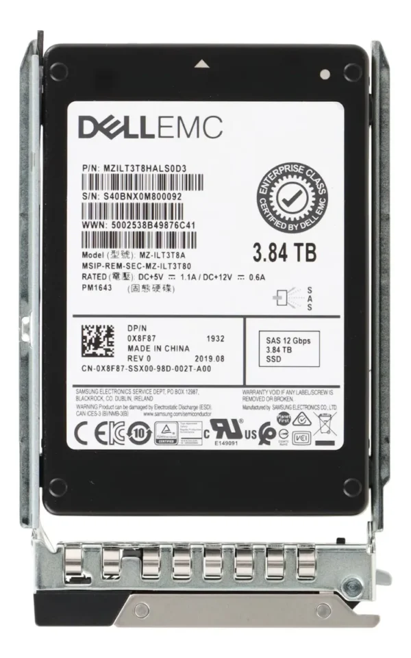 SSD DELL 3.84TB SAS 2,5 12GBPS X8F87 0X8F87