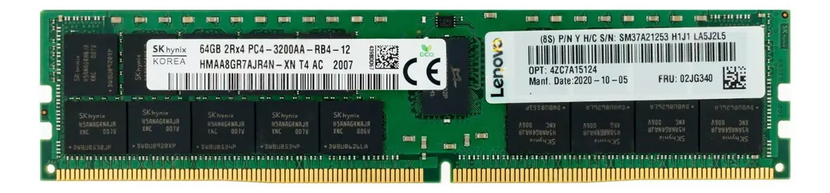 MEMÓRIA LENOVO 64GB DDR4-3200AA RDIMM 02JG340 4ZC7A15124 - Imagem 3