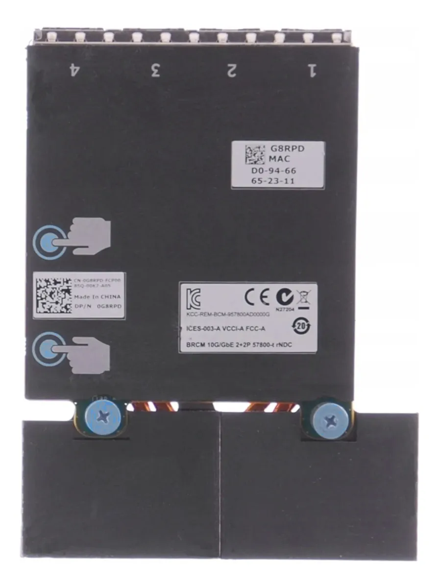 Placa de Rede DELL 57800-T 2x10GB 2x1GB RJ45 4-Port 0G8RPD G8RPD - Imagem 3