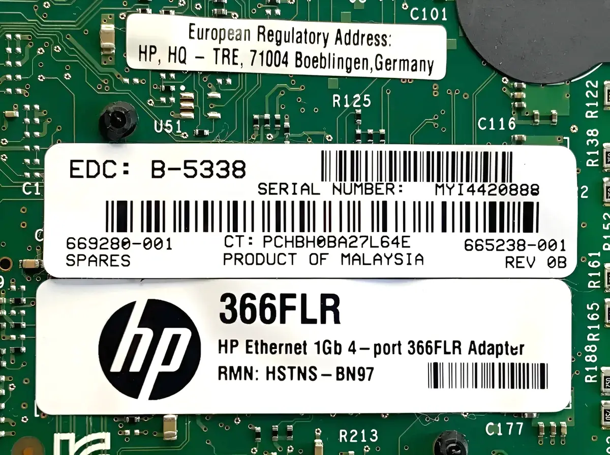 Placa de Rede HP 366FLR 1GB RJ45 4-Port LOM 665238-001 - Imagem 5