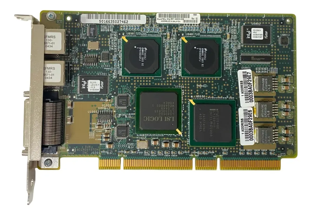 Placa de Rede Sun 2x1GB RJ45 2xUltra2 SCSI 4-Port 501-6635 X4422A - Imagem 2