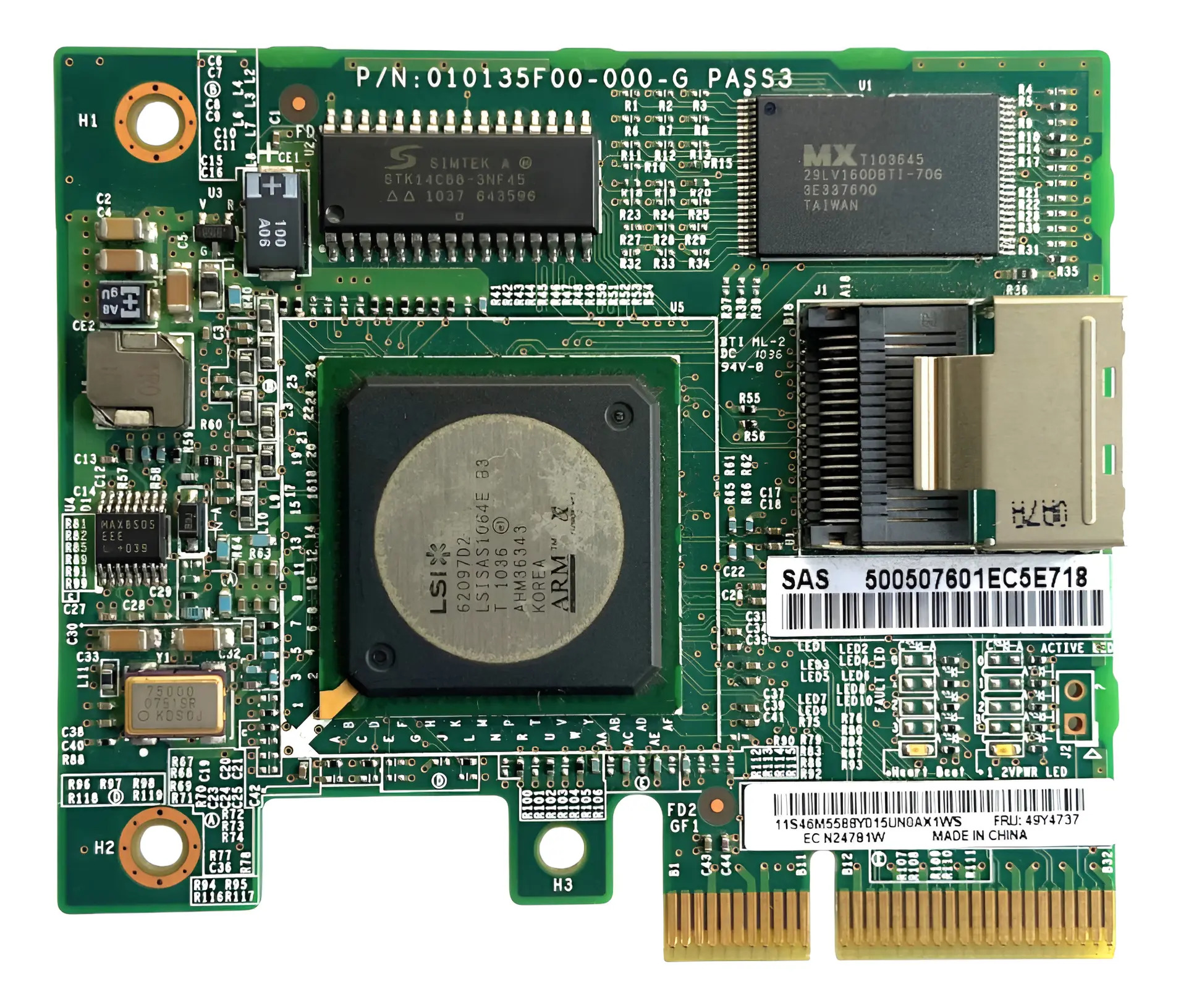 CONTROLADORA IBM BR10iL 3GB Mini-SAS SFF-8087 1-Port 49Y4737 - Imagem 2