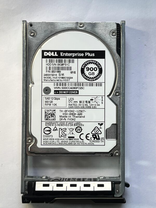 HD DELL 900GB 10K 2.5 SAS 12GB 0FH3H2 FH3H2 seminovo