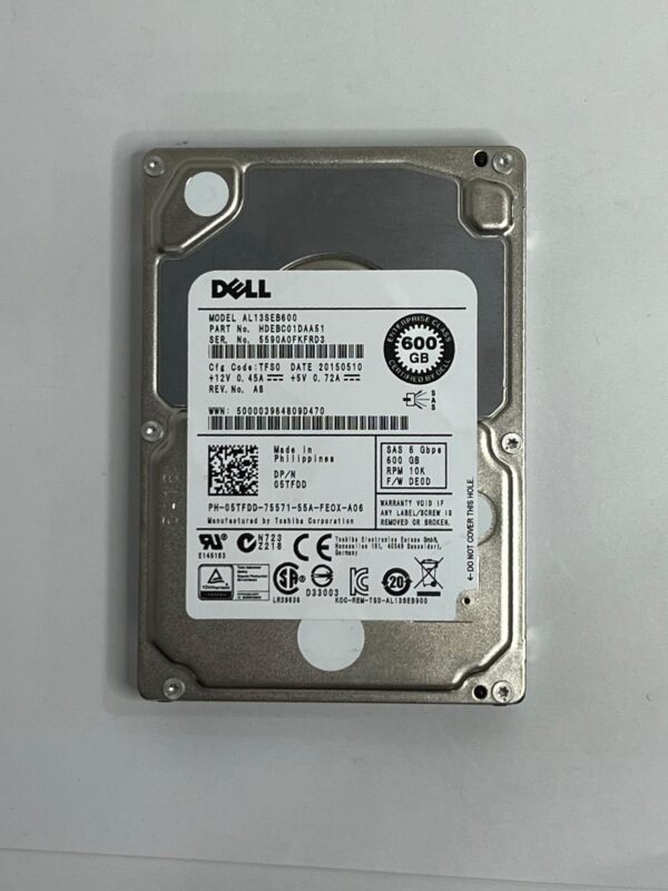 HD DELL 600GB 10K 2.5 SAS 6GB 05TFDD 5TFDD