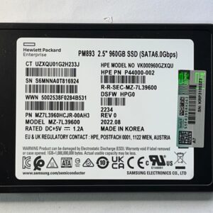 SSD HP 960GB 2,5 SATA 6GB PARA GEN 9 P44000-002