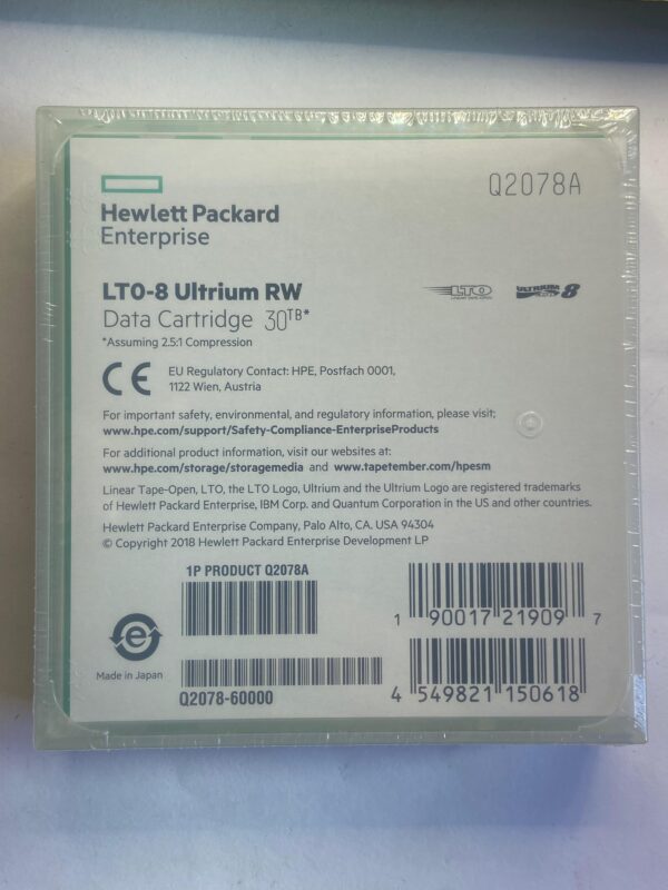 FITA LTO-8 ULTRIUM 30TB HP Q2078A NOVO LACRADO