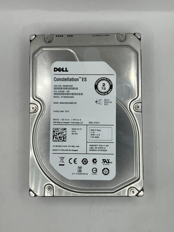 HD DELL 2TB 7.2K 3,5 SAS 6GB 0R755K R755K COM GAVETA