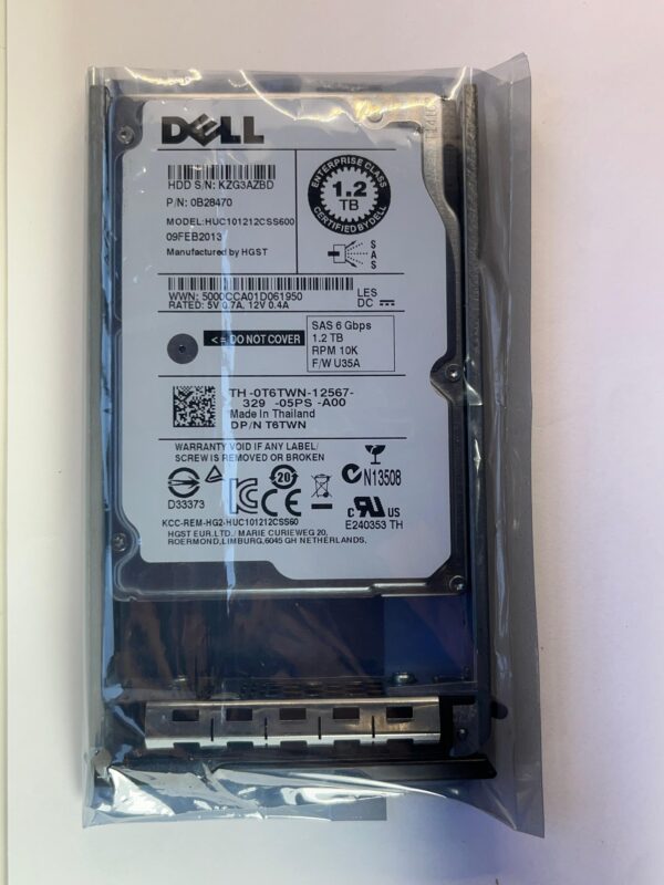HD DELL 1.2TB 10K 2,5 SAS 6GB COM GAVETA 0T6TWN T6TWN