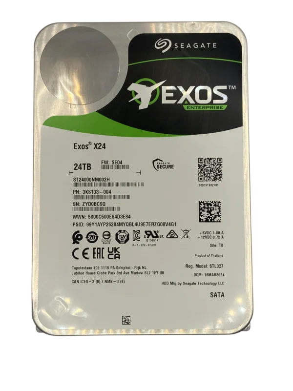 HD Seagate Exos X24 24TB 7.2K 3,5 SATA 6GB ST24000NM002H - Imagem 2