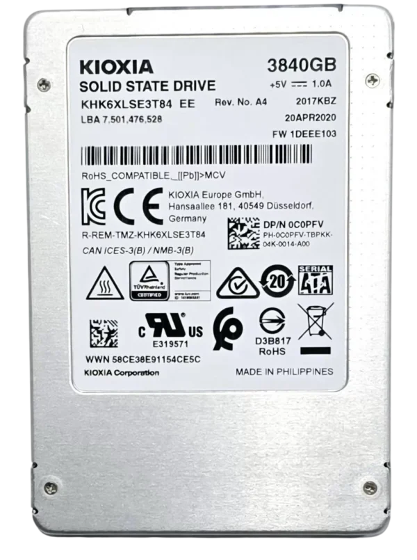 SSD 3.84TB 2.5 6Gb/s SATA KHK6XLSE3T84 0C0PFV C0PFV