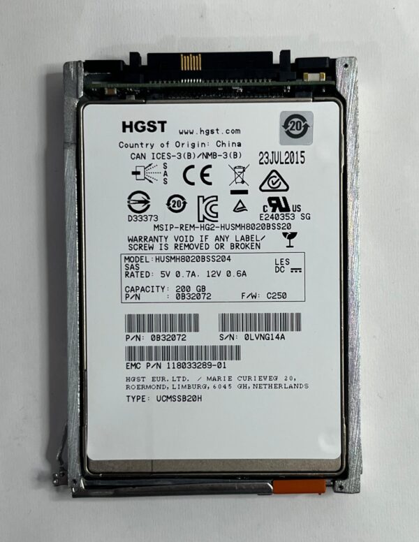SSD EMC 200GB 2,5 SAS 6GBPs 005051138 005050523