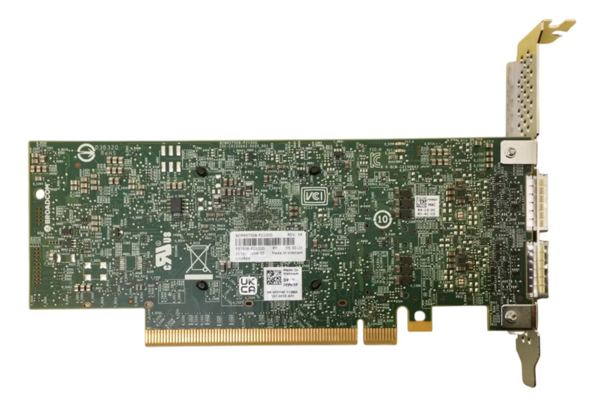 Placa de rede DELL 57508 100GB QSFP56 2-Port 0FPM6F FPM6F - Imagem 3