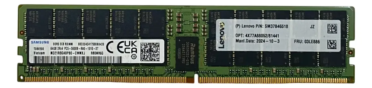 Memoria LENOVO 64GB DDR5-5600 RDIMM 03LE886 - Imagem 3