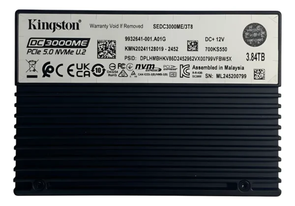 SSD Kingston DC3000ME 3.84TB NVMe U.2 2,5 PCIe 5.0 SEDC3000ME/3T8