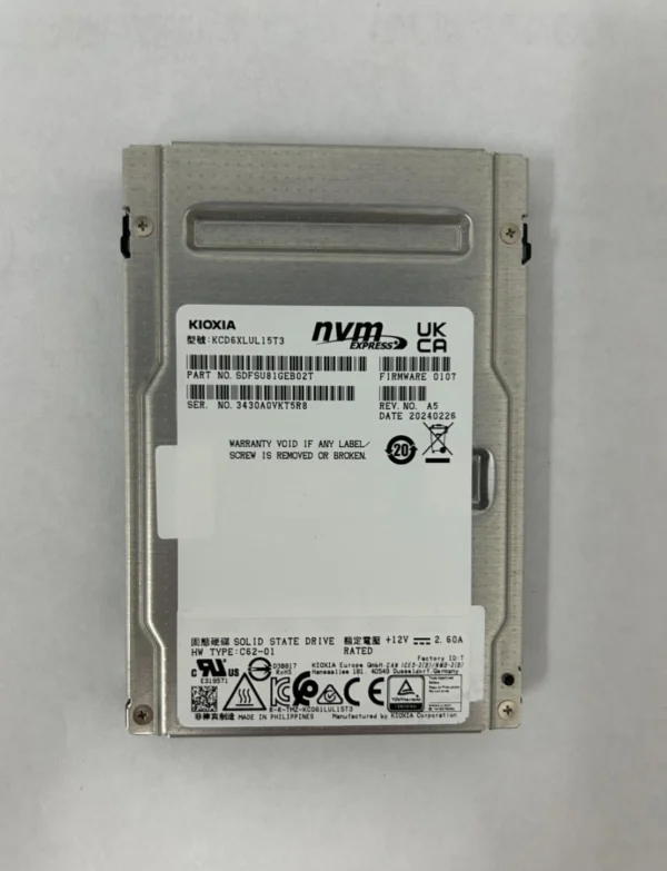 SSD KIOXIA 15.36TB 2,5 SAS 24GB KPM61RUG15T3 - Imagem 2