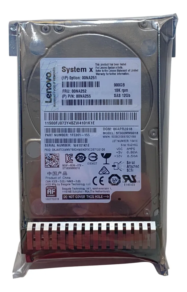 HD LENOVO 900GB 10K SAS 12G 2.5 G3HS 00NA251 00NA252 00NA255 seminovo - Imagem 3