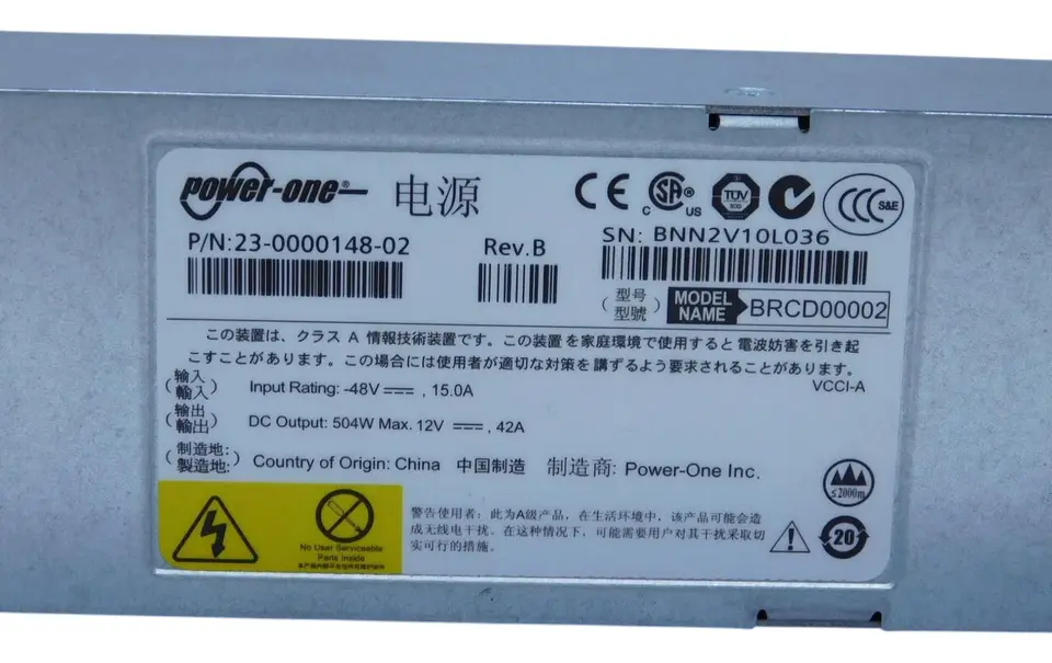 Fonte POWER ONE 504W DC 23-0000148-02 BRCD00002 - Imagem 5