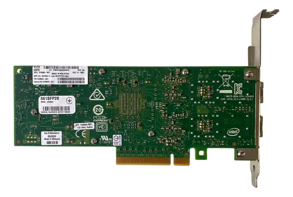 Placa de Rede HP 631FLR-SFP28 10/25GB XXV710-DA2 SFP 2-Port 870823-001 - Imagem 5