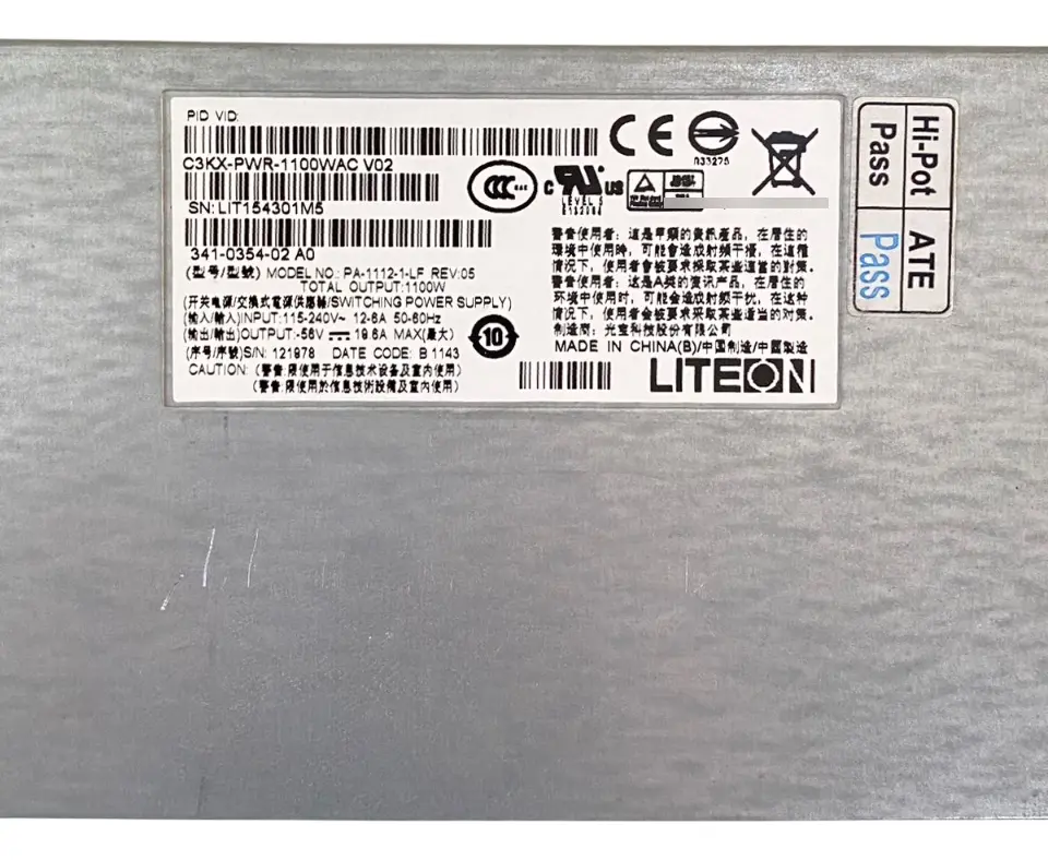 Fonte CISCO 1100W AC 3560X 3750X C3KX-PWR-1100WAC - Imagem 4