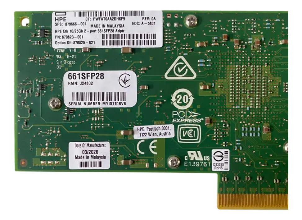 Placa de Rede HP 631FLR-SFP28 10/25GB XXV710-DA2 SFP 2-Port 870823-001 - Imagem 6
