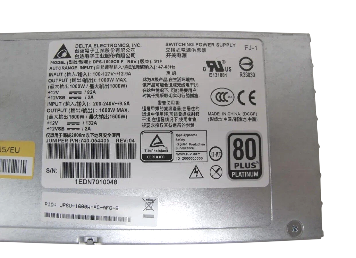 Fonte Switch Juniper 1600W AC QFX5220 QFX10002 JPSU-1600W-AC-AFO - Imagem 4